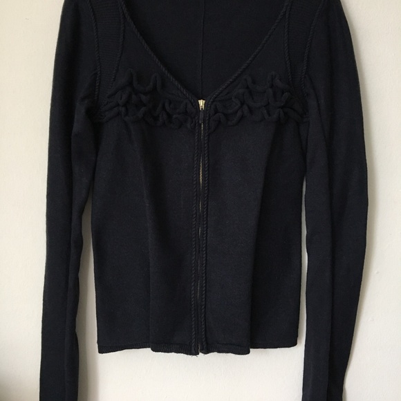 Leifsdottir Anthropologie Zip Ruffle Cardigan - Picture 6 of 7
